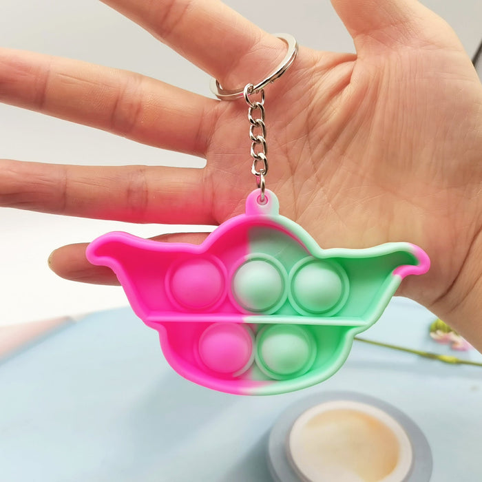 Wholesale color silicone Fidgets Toy Keychains JDC-KC-GSYY055 Keychains JoyasDeChina Flying saucer (pink+green) Wholesale Jewelry JoyasDeChina Joyas De China