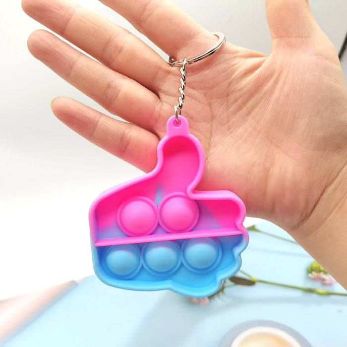 Wholesale color silicone Fidgets Toy Keychains JDC-KC-GSYY055 Keychains JoyasDeChina Golden finger (pink + blue) Wholesale Jewelry JoyasDeChina Joyas De China