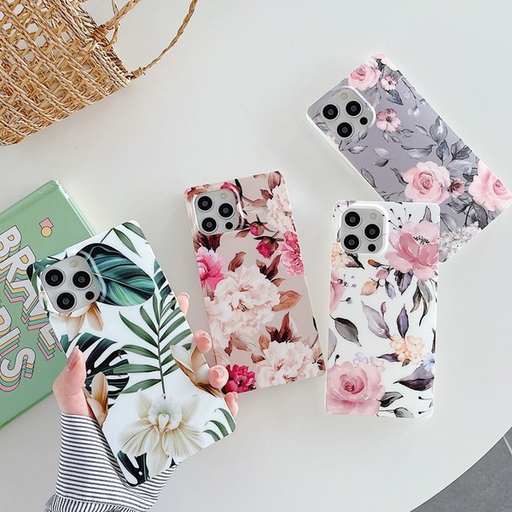 Bulk Jewelry Wholesale color silicone iPhone 12 pro/max square banana leaf phone case JDC-PC-SC006 Wholesale factory from China YIWU China