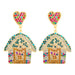 Wholesale color small house alloy earrings JDC-ES-JQ165 Earrings JoyasDeChina Diamond style Wholesale Jewelry JoyasDeChina Joyas De China