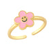 Wholesale color smiley face flowers electroplated copper rings JDC-RS-AS266 Rings JoyasDeChina pink adjustable Wholesale Jewelry JoyasDeChina Joyas De China