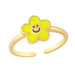 Wholesale color smiley face flowers electroplated copper rings JDC-RS-AS266 Rings JoyasDeChina yellow adjustable Wholesale Jewelry JoyasDeChina Joyas De China