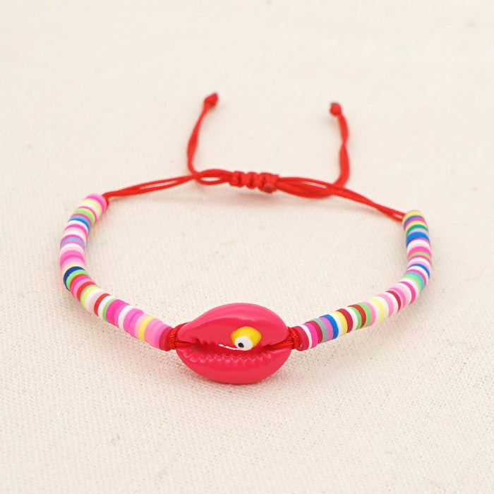 Bulk Jewelry Wholesale color soft ceramic pieces a hundred natural shell drip oil eye bracelets JDC-gbh390 Wholesale factory from China YIWU China