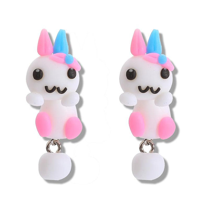 Wholesale color soft clay rabbit soft clay earrings JDC-ES-C015 Earrings JoyasDeChina A09508 A Wholesale Jewelry JoyasDeChina Joyas De China