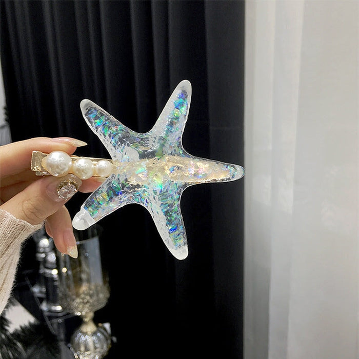 Wholesale Color Starfish Pearl Metal Hair Clip JDC-HC-CR003 Hair Clips 楚柔 C518 Wholesale Jewelry JoyasDeChina Joyas De China