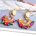 Wholesale Color Stone Plating Alloy Earrings JDC-ES-SK029 Earrings 深刻 Wholesale Jewelry JoyasDeChina Joyas De China