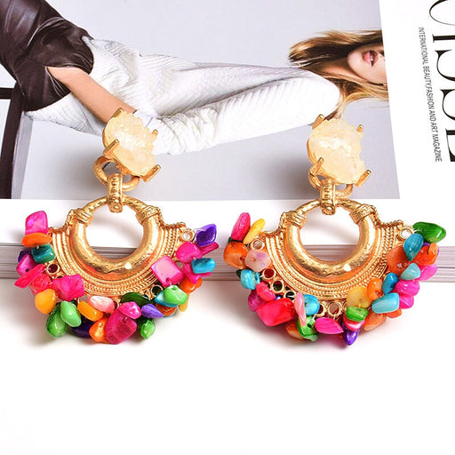 Wholesale Color Stone Plating Alloy Earrings JDC-ES-SK029 Earrings 深刻 Wholesale Jewelry JoyasDeChina Joyas De China