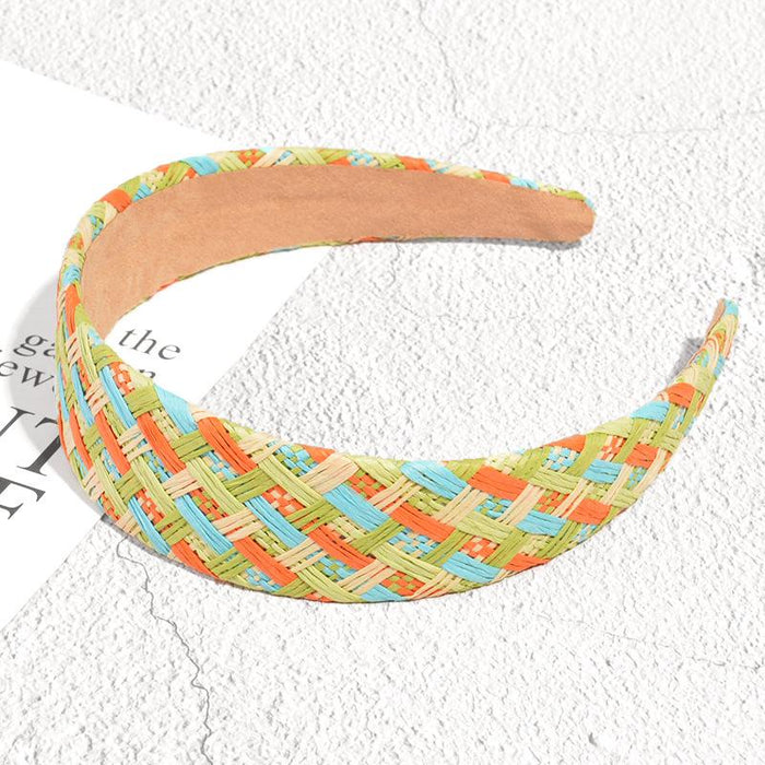 Bulk Jewelry Wholesale color straw woven PP grass headband JDC-HD-GSK003 Wholesale factory from China YIWU China