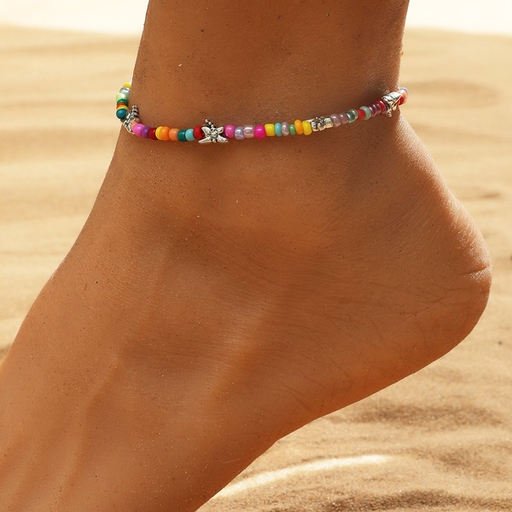 Bulk Jewelry Wholesale color string bead boho style rice bead anklet JDC-AS-A049 Wholesale factory from China YIWU China