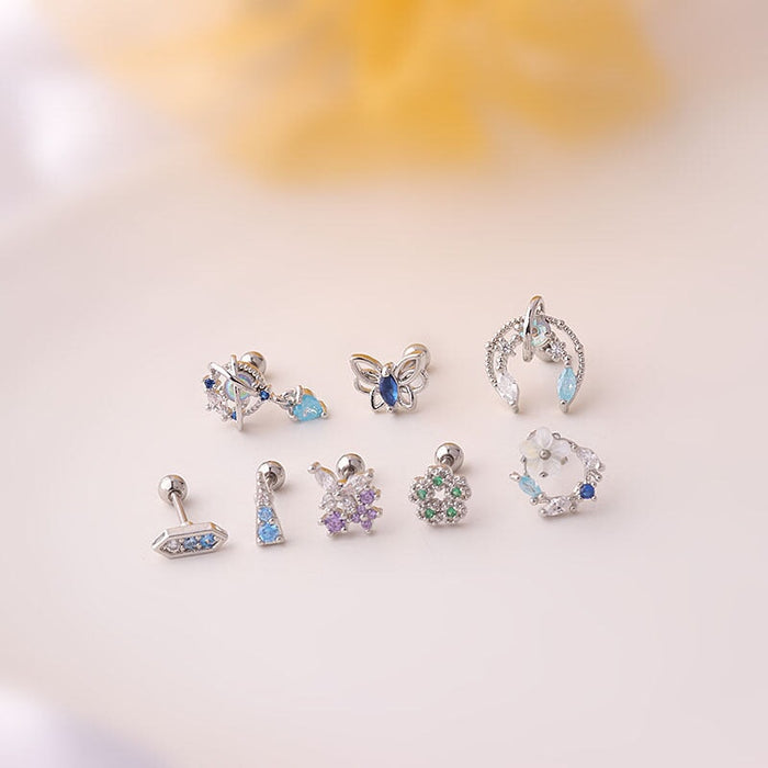 Wholesale color thin rod titanium steel screw cartilage stud earrings puncture MOQ≥2 JDC-ES-Henst005 Piercings 亨森 Wholesale Jewelry JoyasDeChina Joyas De China