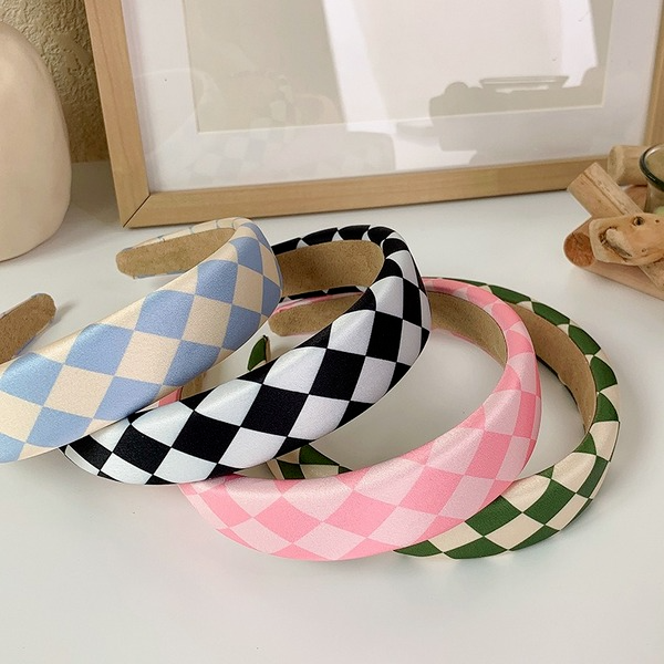 Wholesale color tie checkerboard Headband and Hair Scrunchies JDC-HS-W207 Hair Scrunchies JoyasDeChina Wholesale Jewelry JoyasDeChina Joyas De China