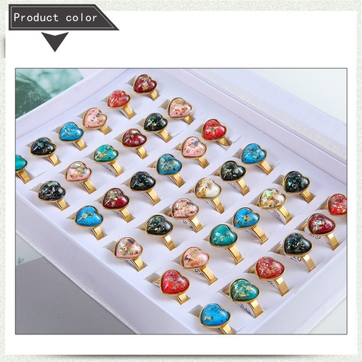 Bulk Jewelry Wholesale color titanium steel 36 boxed cat's eye stone gold-plated ring JDC-MRS-BS024 Wholesale factory from China YIWU China