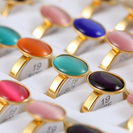 Bulk Jewelry Wholesale color titanium steel 36 boxed opal gold-plated rings JDC-MRS-BS023 Wholesale factory from China YIWU China