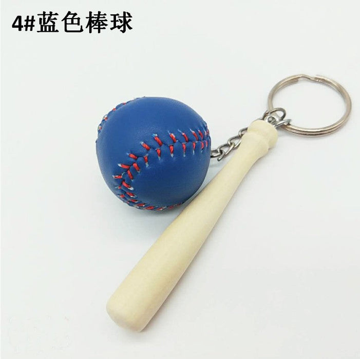Wholesale color wood baseball bat baseball metal Keychains JDC-KC-YY133 Keychains JoyasDeChina blue Wholesale Jewelry JoyasDeChina Joyas De China
