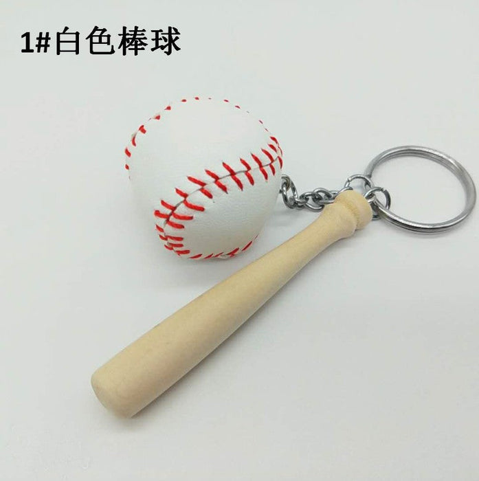 Wholesale color wood baseball bat baseball metal Keychains JDC-KC-YY133 Keychains JoyasDeChina white Wholesale Jewelry JoyasDeChina Joyas De China
