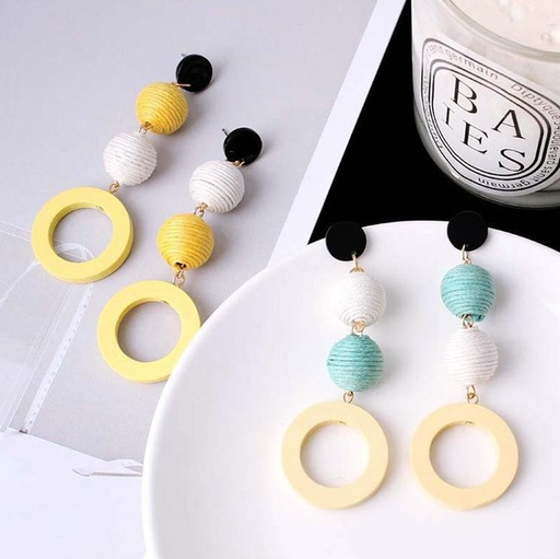 Bulk Jewelry Wholesale color wooden circle wooden Earrings JDC-ES-RL149 Wholesale factory from China YIWU China