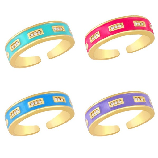 Wholesale Color Zircon Electroplated Copper Rings JDC-RS-AS286 Rings JoyasDeChina Wholesale Jewelry JoyasDeChina Joyas De China