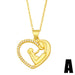 Wholesale color zircon peach heart mother's day necklace JDC-NE-AOS005 Necklaces 翱昇 A Wholesale Jewelry JoyasDeChina Joyas De China