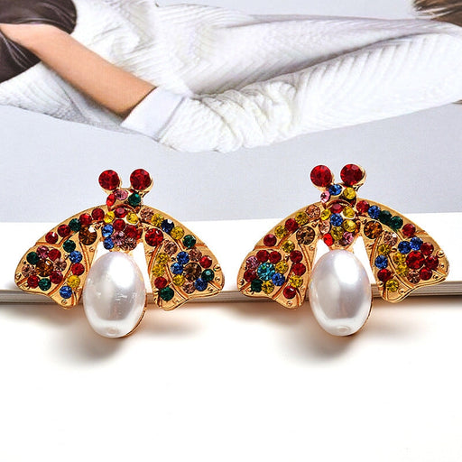Wholesale color zircon Pearl Earrings JDC-ES-SK062 Earrings 深刻 Wholesale Jewelry JoyasDeChina Joyas De China