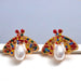 Wholesale color zircon Pearl Earrings JDC-ES-SK062 Earrings 深刻 multicolor Wholesale Jewelry JoyasDeChina Joyas De China