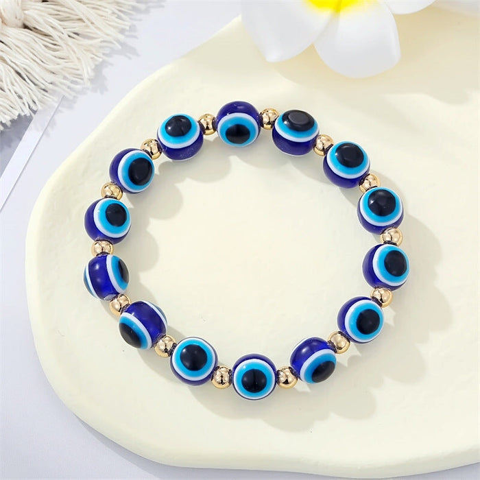 Wholesale Colored Acrylic Bead Resin Devil's Eye Bracelet MOQ≥6 JDC-BT-Juej001 Bracelet 觉际 blue Wholesale Jewelry JoyasDeChina Joyas De China