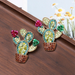 Bulk Jewelry Wholesale colored alloy cactus earrings JDC-ES-GSJJ065 Wholesale factory from China YIWU China