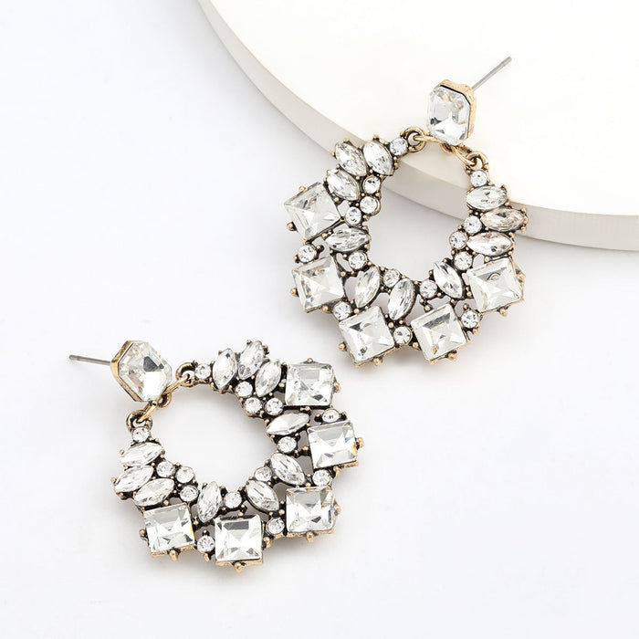 Bulk Jewelry Wholesale colored alloy diamond geometric earrings JDC-ES-GSCL041 Wholesale factory from China YIWU China