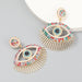 Wholesale colored alloy earrings with Rhinestone and pearl eyes JDC-ES-CL019 Earrings JoyasDeChina color Wholesale Jewelry JoyasDeChina Joyas De China