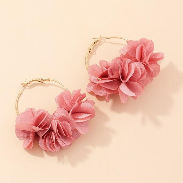 Bulk Jewelry Wholesale colored alloy fabric flower earrings JDC-ES-GSE041 Wholesale factory from China YIWU China
