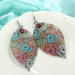Bulk Jewelry Wholesale colored alloy hollow leaf printed earrings JDC-ES-C075 Wholesale factory from China YIWU China