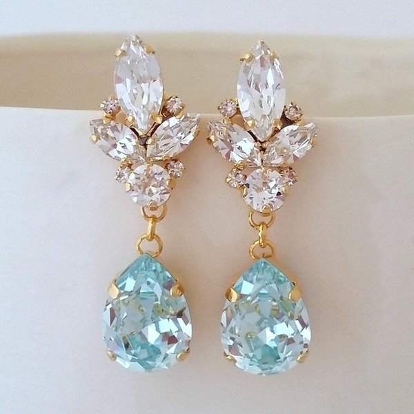 Wholesale colored artificial gemstone metal earrings JDC-ES-WN004 Earrings 薇妮 Wholesale Jewelry JoyasDeChina Joyas De China