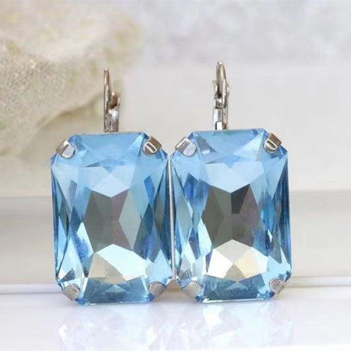 Wholesale colored artificial gemstone metal earrings JDC-ES-WN004 Earrings 薇妮 AER538 Wholesale Jewelry JoyasDeChina Joyas De China
