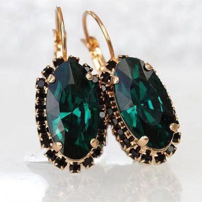 Wholesale colored artificial gemstone metal earrings JDC-ES-WN004 Earrings 薇妮 AER569 Wholesale Jewelry JoyasDeChina Joyas De China