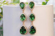 Wholesale colored artificial gemstone metal earrings JDC-ES-WN004 Earrings 薇妮 AER572 Wholesale Jewelry JoyasDeChina Joyas De China
