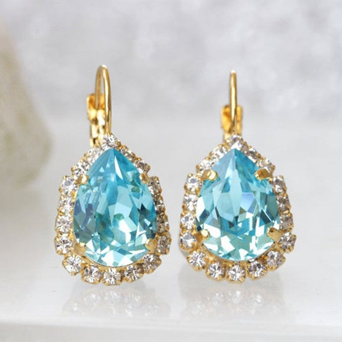 Wholesale colored artificial gemstone metal earrings JDC-ES-WN004 Earrings 薇妮 AER574 Wholesale Jewelry JoyasDeChina Joyas De China