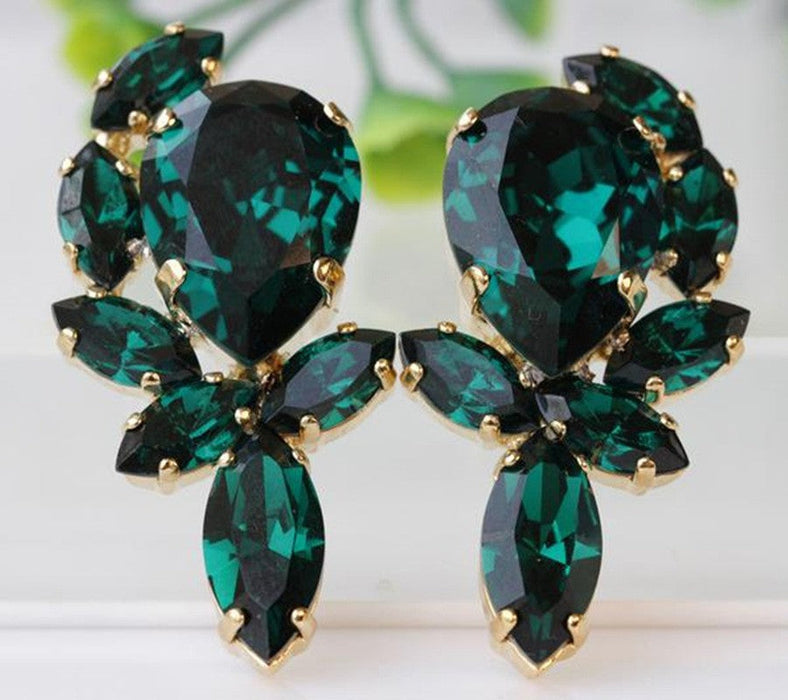 Wholesale colored artificial gemstone metal earrings JDC-ES-WN004 Earrings 薇妮 AER580 Wholesale Jewelry JoyasDeChina Joyas De China