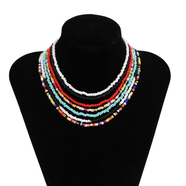 Bulk Jewelry Wholesale colored bead hit beaded bead necklace set JDC-NE-KunJ055 Wholesale factory from China YIWU China