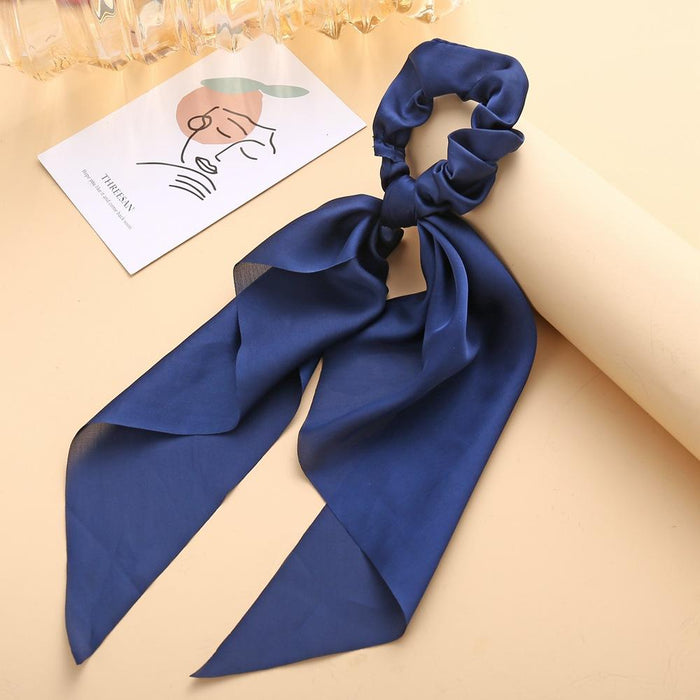 Bulk Jewelry Wholesale colored cloth knotted ribbon satin large intestine circle ponytail tied hair JDC-HS-F301 Wholesale factory from China YIWU China