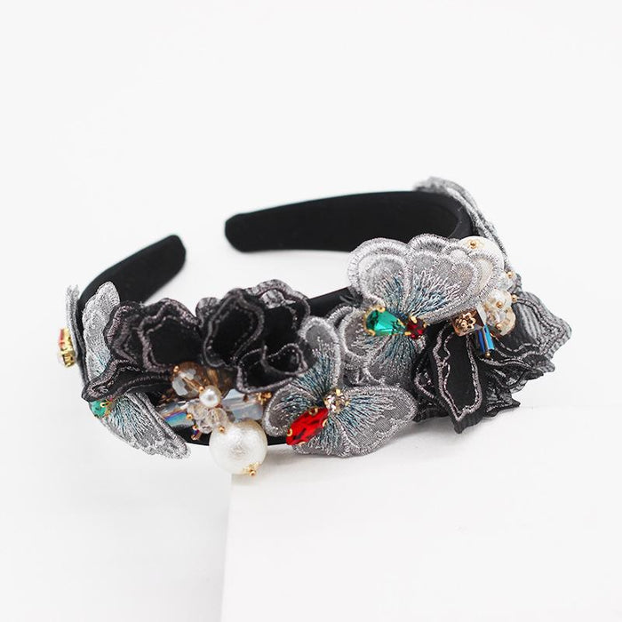 Bulk Jewelry Wholesale colored cloth multi-layer butterfly-encrusted diamond hair ornaments JDC-HD-JB008 Wholesale factory from China YIWU China