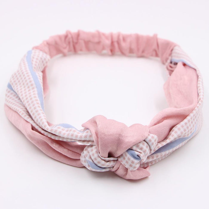 Bulk Jewelry Wholesale colored cloth thousand bird grid stitching knot wide-brimmed headband JDC-HD-GSN003 Wholesale factory from China YIWU China