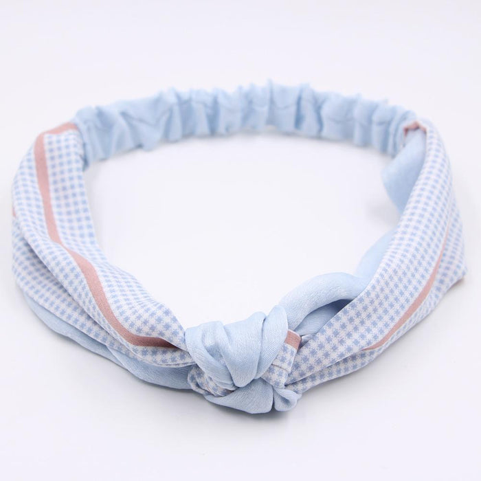 Bulk Jewelry Wholesale colored cloth thousand bird grid stitching knot wide-brimmed headband JDC-HD-GSN003 Wholesale factory from China YIWU China