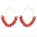 Wholesale colored copper woven rice beads V-shaped earrings JDC-ES-GSAS041 Earrings JoyasDeChina red Wholesale Jewelry JoyasDeChina Joyas De China