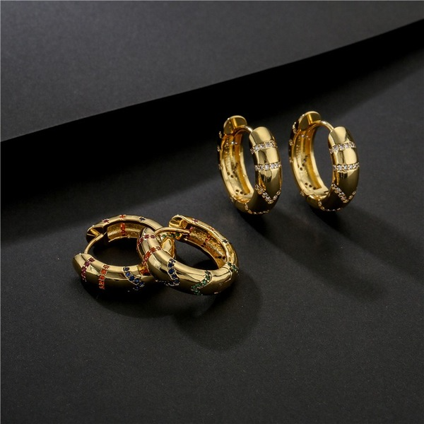 Bulk Jewelry Wholesale colored copper zircon copper micro earrings JDC-ES-ag047 Wholesale factory from China YIWU China