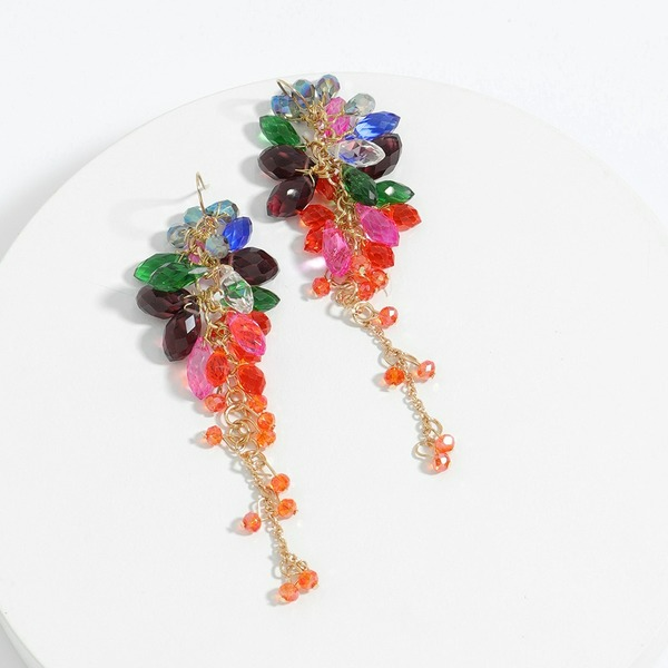 Wholesale colored crystal flower earrings JDC-ES-JQ124 Earrings JoyasDeChina Wholesale Jewelry JoyasDeChina Joyas De China