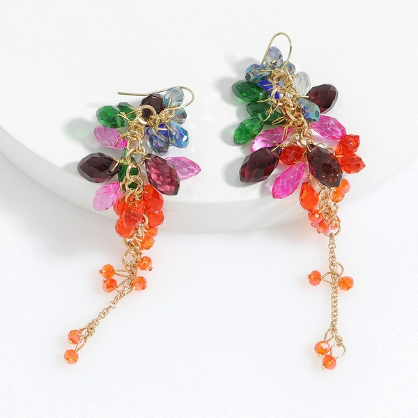 Wholesale colored crystal flower earrings JDC-ES-JQ124 Earrings JoyasDeChina Wholesale Jewelry JoyasDeChina Joyas De China