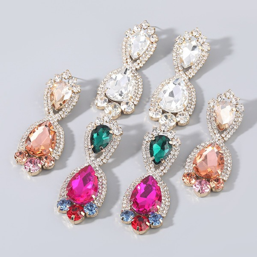 Wholesale colored diamond alloy geometric earrings JDC-ES-JL111 Earrings JoyasDeChina Wholesale Jewelry JoyasDeChina Joyas De China