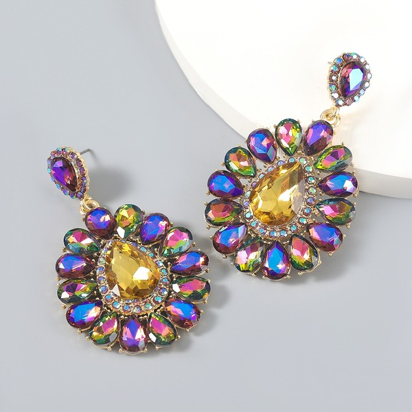 Wholesale colored diamond drop-shaped earrings alloy earrings JDC-ES-JL040 Earrings JoyasDeChina Wholesale Jewelry JoyasDeChina Joyas De China