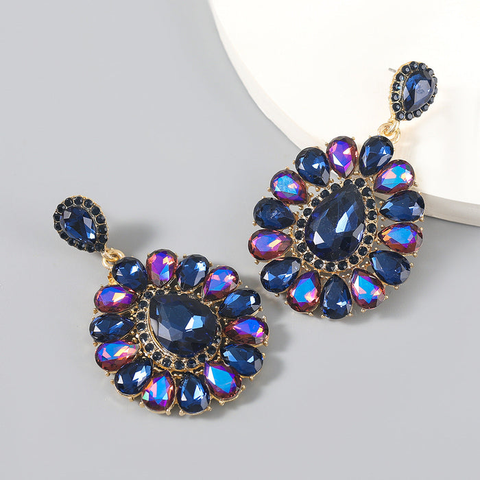 Wholesale colored diamond drop-shaped earrings alloy earrings JDC-ES-JL040 Earrings JoyasDeChina blue Wholesale Jewelry JoyasDeChina Joyas De China