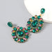 Wholesale colored diamond drop-shaped earrings alloy earrings JDC-ES-JL040 Earrings JoyasDeChina green Wholesale Jewelry JoyasDeChina Joyas De China