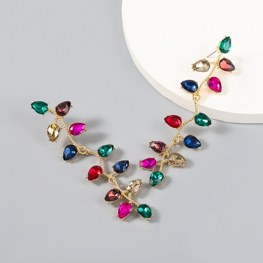 Wholesale colored diamond drop-shaped long alloy earrings JDC-ES-JL067 Earrings JoyasDeChina Wholesale Jewelry JoyasDeChina Joyas De China